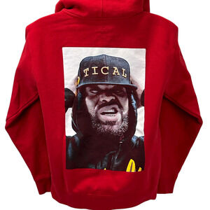 Tical Method Man Dead Eye Hoodie Hooded Sweatshirt Wu-Tang Clan Red S Small